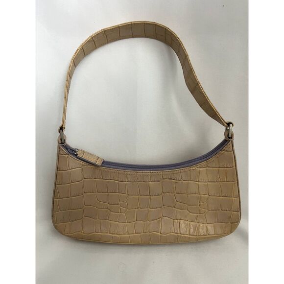Kenneth Cole Cream Beige Croc Y2K Shoulder Bag Lilac Purple Classic Handbag Cute - Picture 1 of 10